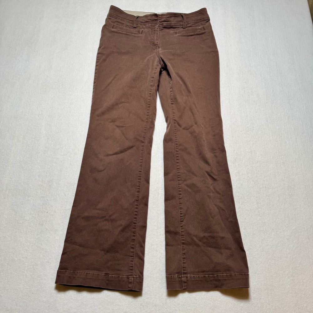 Tommy Hilfiger Womens Brown Stretch Twill Bootcut Pants Size 4 Mid Rise Brown